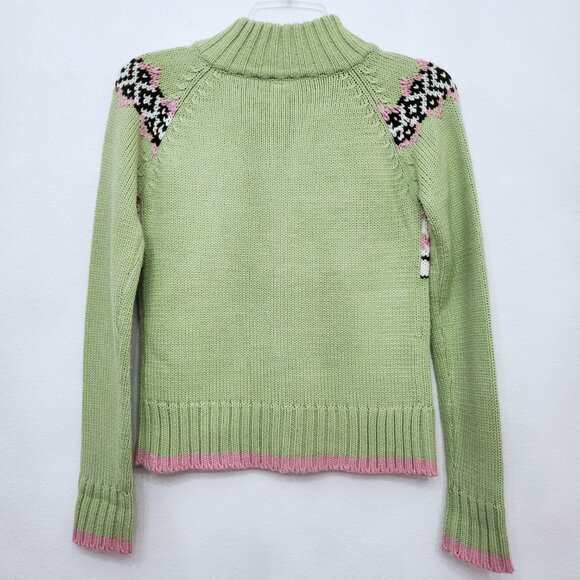 Vintage Heirloom Fair Isle Full Zip Nordic Y2K 90's Cardigan Sweater Size Small - Picture 11 of 15